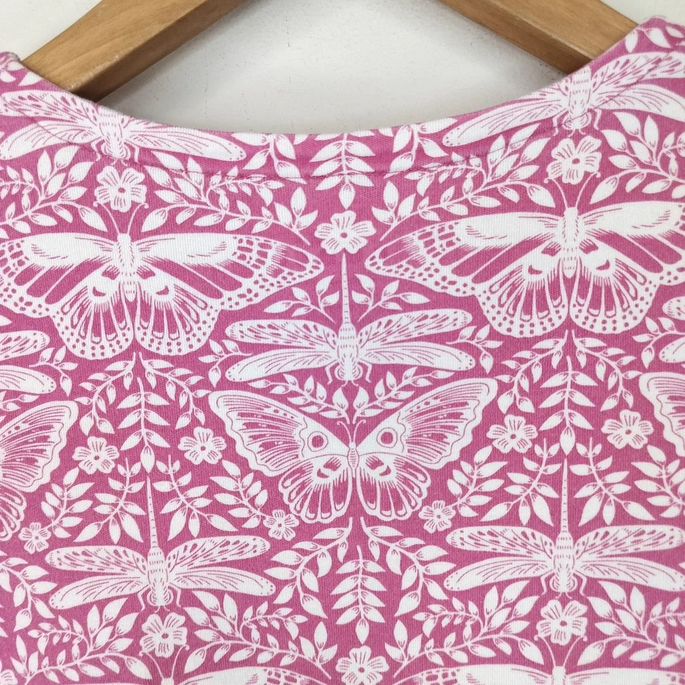 Mini Boden Butterfly Dress Kids 9-10Y Dragonfly Whimsical Pink Cotton